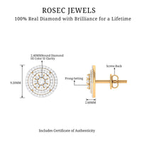 Flower Inspired Diamond Halo Stud Earrings