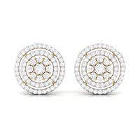 Flower Inspired Diamond Halo Stud Earrings