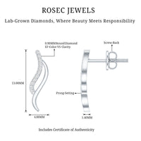 Prong Set Diamond Leaf Stud Earrings for Women