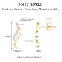 Prong Set Diamond Leaf Stud Earrings for Women