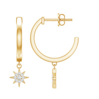 Certified Diamond Star Drop Earrings