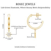 Certified Diamond Star Drop Earrings