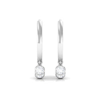 Natural 3 stone diamond drop hoop earrings by Rosec Jewels, featuring elegant hoops with sparkling diamond stones.