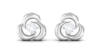 Diamond Swirl Stud Earring with Screw Back
