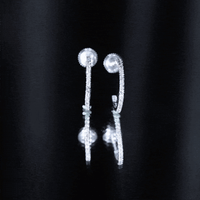 Round Shaped Diamond Hoop Earrings