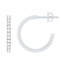 Round Shaped Diamond Hoop Earrings