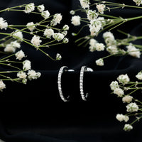 Round Shaped Diamond Hoop Earrings