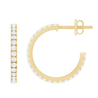 Round Shaped Diamond Hoop Earrings