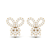 Rosec Jewels Certified Diamond Bow Earrings for Women, elegant earrings featuring sparkling diamonds and a bow design.