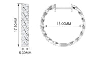 Natural Diamond Twisted Hoop Earrings with Certificate