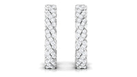Natural Diamond Twisted Hoop Earrings with Certificate