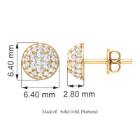 Certified Diamond Bridal Stud Earring with Screw Back