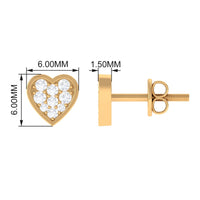 Natural Diamond Heart Shape Stud Earrings with Certificate