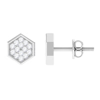 Minimal Diamond Geometric Earrings for Everyday