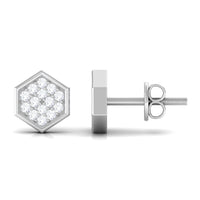 Minimal Diamond Geometric Earrings for Everyday