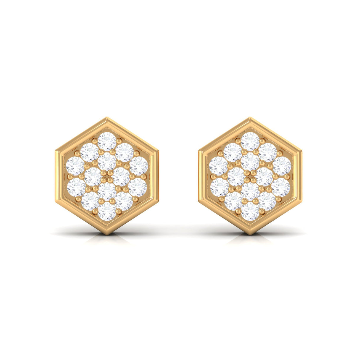 Minimal Diamond Geometric Earrings for Everyday