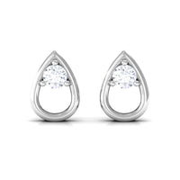 Round Diamond Teardrop Stud Earrings