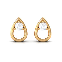 Round Diamond Teardrop Stud Earrings