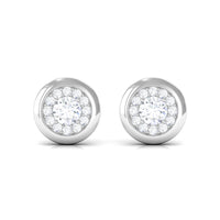 Certified Real Diamond Cluster Stud Earrings with Screw Back