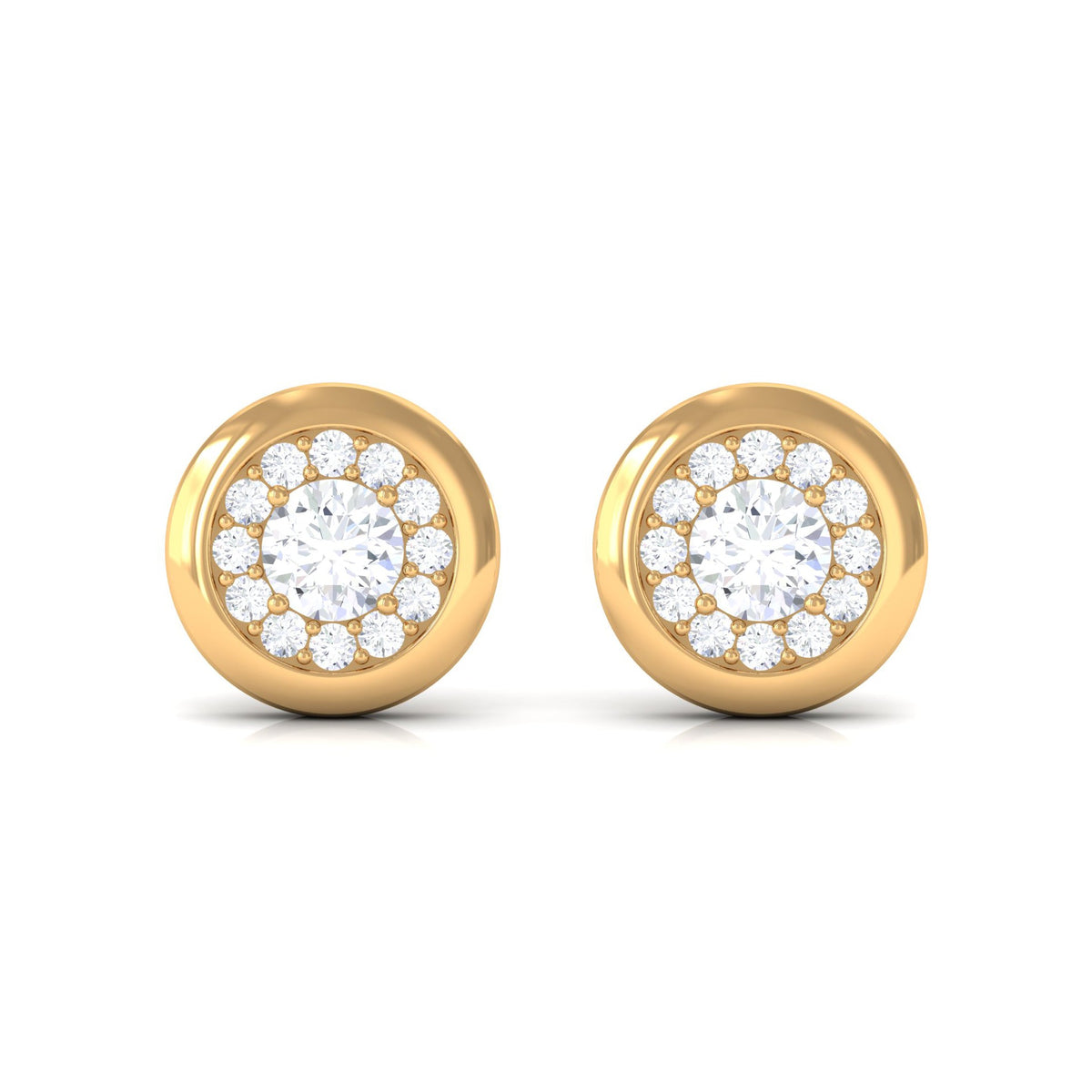Certified Real Diamond Cluster Stud Earrings with Screw Back