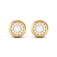 Certified Real Diamond Cluster Stud Earrings with Screw Back