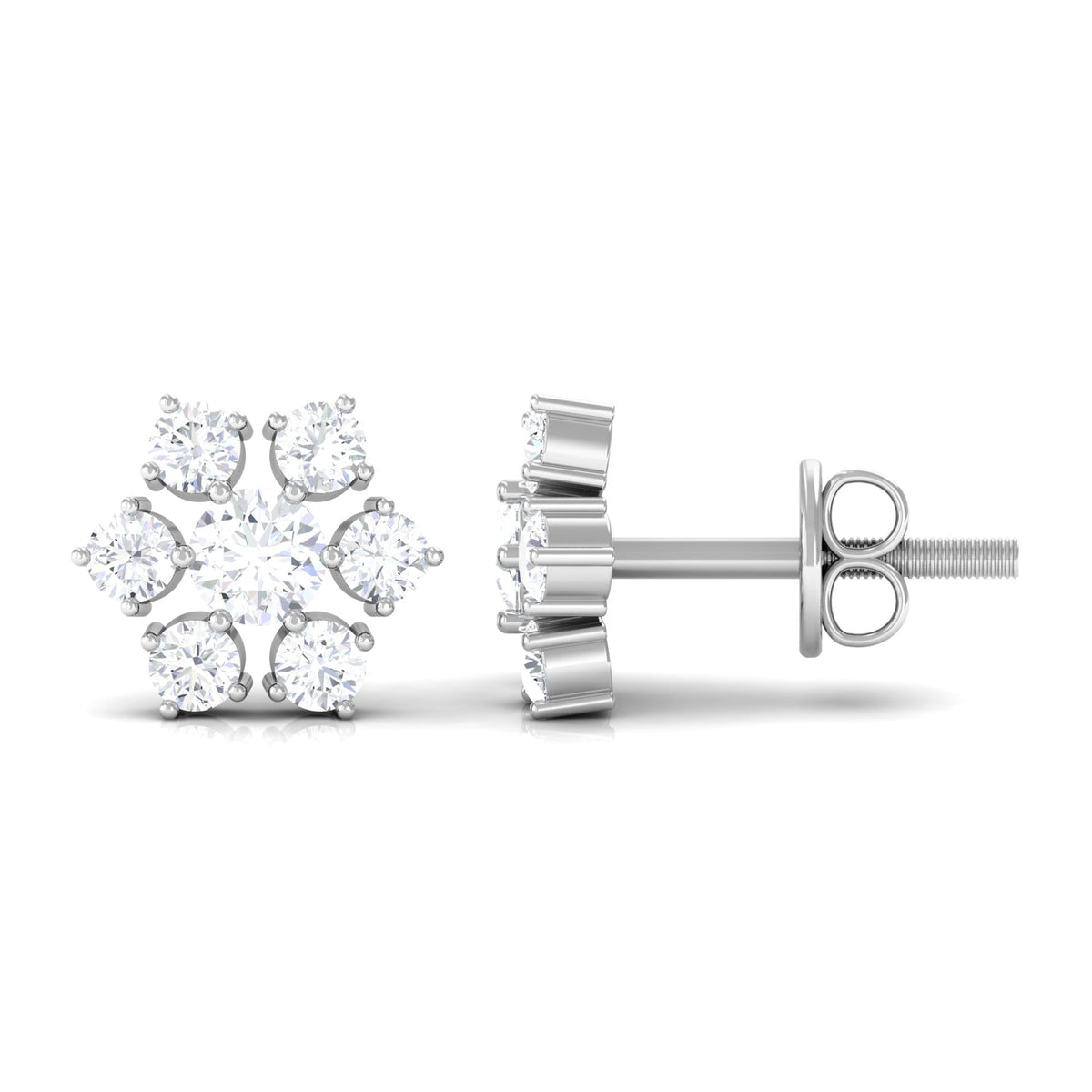 Certified Natural Diamond Cluster Earrings