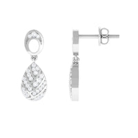 Certified Real Diamond Teardrop Earrings with Screw Back