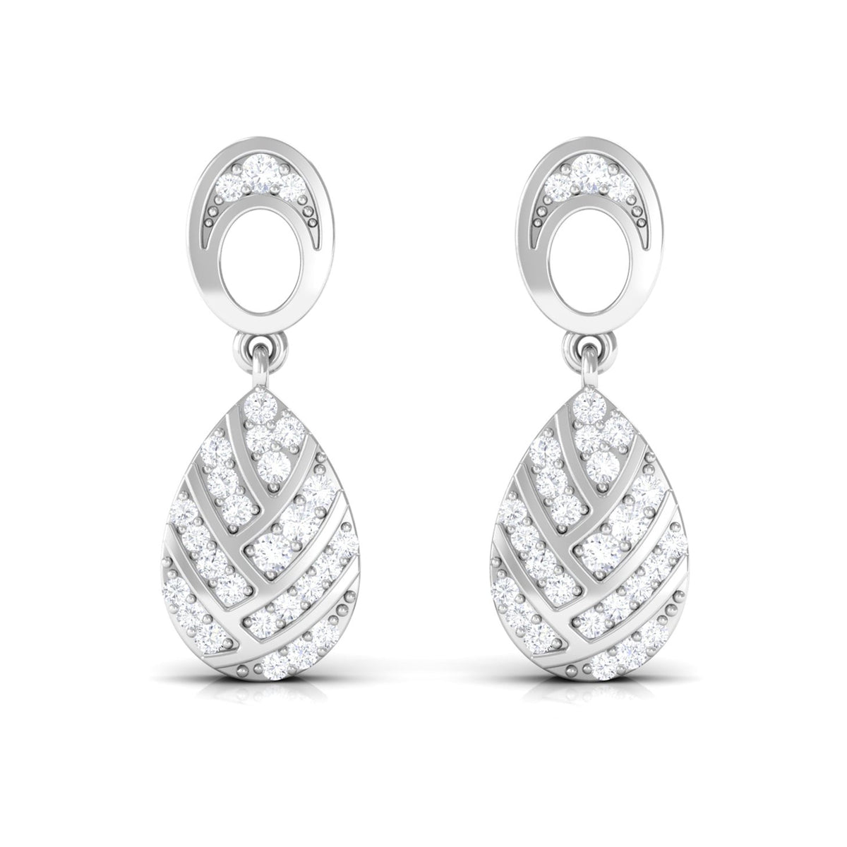 Certified Real Diamond Teardrop Earrings with Screw Back
