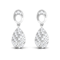 Certified Real Diamond Teardrop Earrings with Screw Back