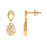 Certified Real Diamond Teardrop Earrings with Screw Back