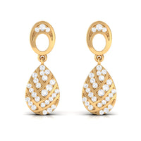 Certified Real Diamond Teardrop Earrings with Screw Back