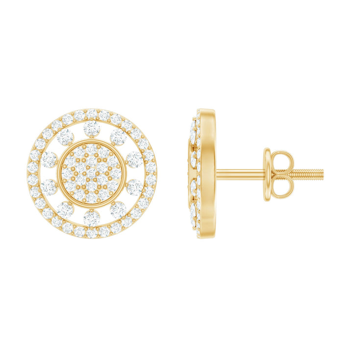 Rosec Jewels Certified Diamond Statement Ear Studs featuring sparkling diamond earrings with a modern design.