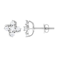 Rosec Jewels diamond flower cluster earrings for women, featuring sparkling diamond floral design on elegant earrings.