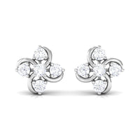 Rosec Jewels diamond flower cluster earrings for women, featuring sparkling diamond floral design and elegant earrings.