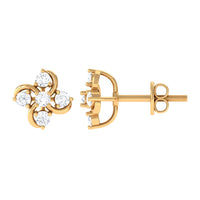 Rosec Jewels diamond flower cluster earrings for women, showcasing elegant floral design with sparkling diamonds.