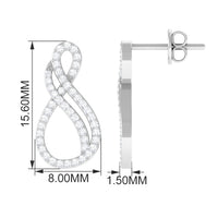 Certified Diamond Infinity Stud Earrings in Pave Setting