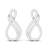 Certified Diamond Infinity Stud Earrings in Pave Setting