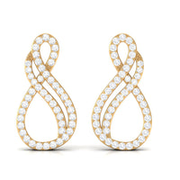 Certified Diamond Infinity Stud Earrings in Pave Setting