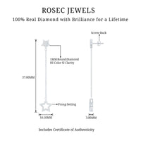 Certified Diamond Star Chain Earrings
