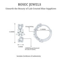 Certified Diamond Flower Hoop Earrings For Women