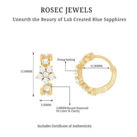 Certified Diamond Flower Hoop Earrings For Women