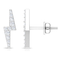 Natural Diamond Thunderbolt Stud Earrings
