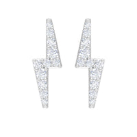 Natural Diamond Thunderbolt Stud Earrings