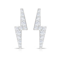 Natural Diamond Thunderbolt Stud Earrings