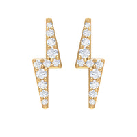 Natural Diamond Thunderbolt Stud Earrings