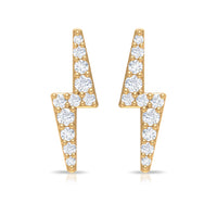 Natural Diamond Thunderbolt Stud Earrings