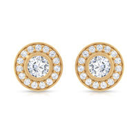 Round Moissanite Halo Stud Earrings for Women