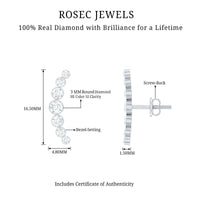 Natural Diamond Climber Earrings with Screw Back