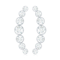 Natural Diamond Climber Earrings with Screw Back