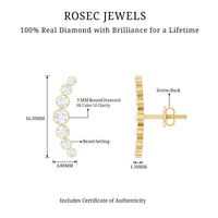 Natural Diamond Climber Earrings with Screw Back